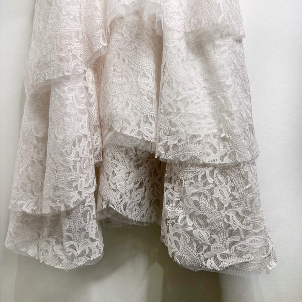 Joyfolie Azalea Lace Tiered Full Length Dress in Cream NWT - Picture 7 of 16
